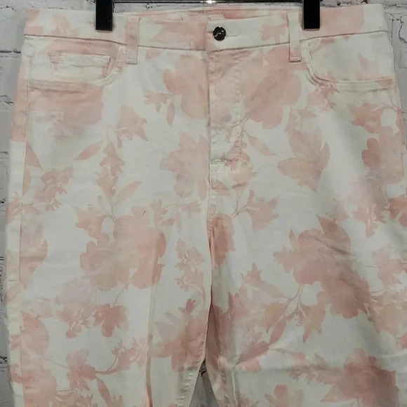 JEN7 by 7 For All Mankind Women's White/Pink Floral Skinny Jeans Pants Size 16 - Picture 5 of 16